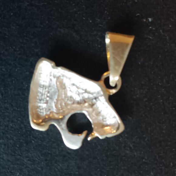 Vintage Sterling silver and gold Lion head pendant - Picture 3 of 7